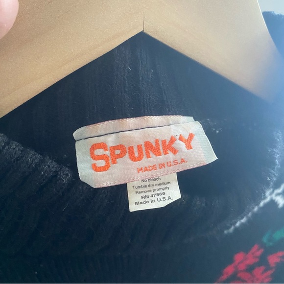 Vintage Spunky cat knit sweater, black - Picture 4 of 6